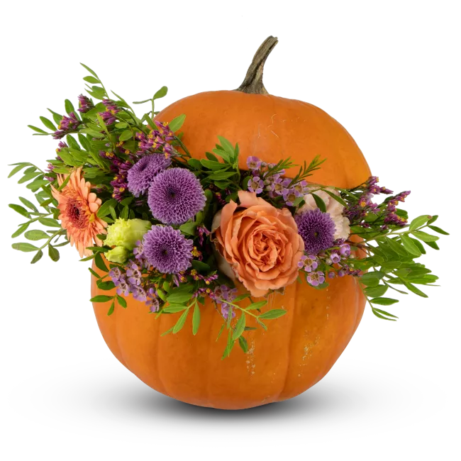 Pumpkin with flowers